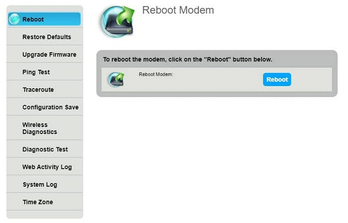 Reboot CenturyLink Modem Through Website