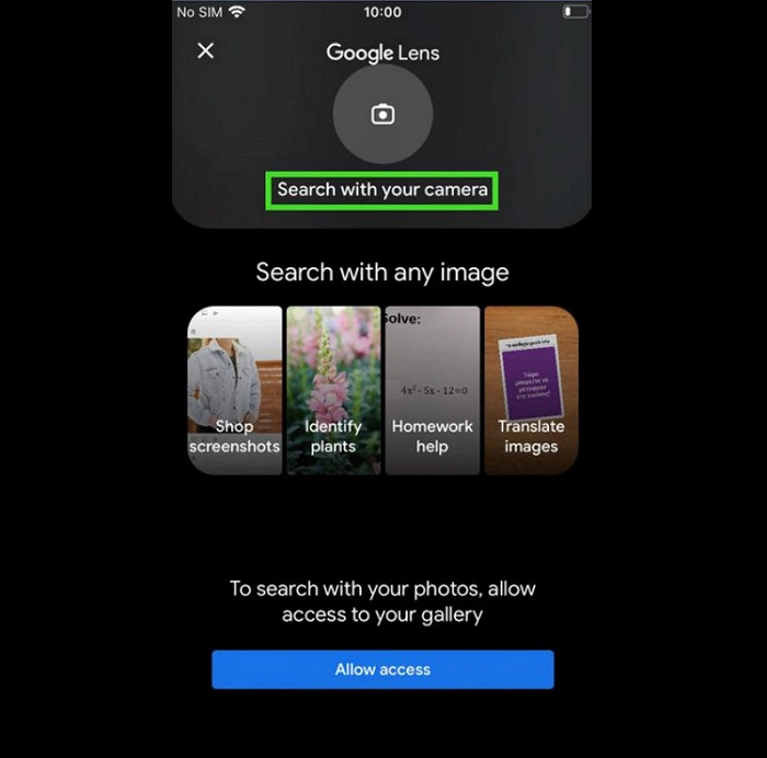 Step 3 to Use Google Lens on iPhone and iPad